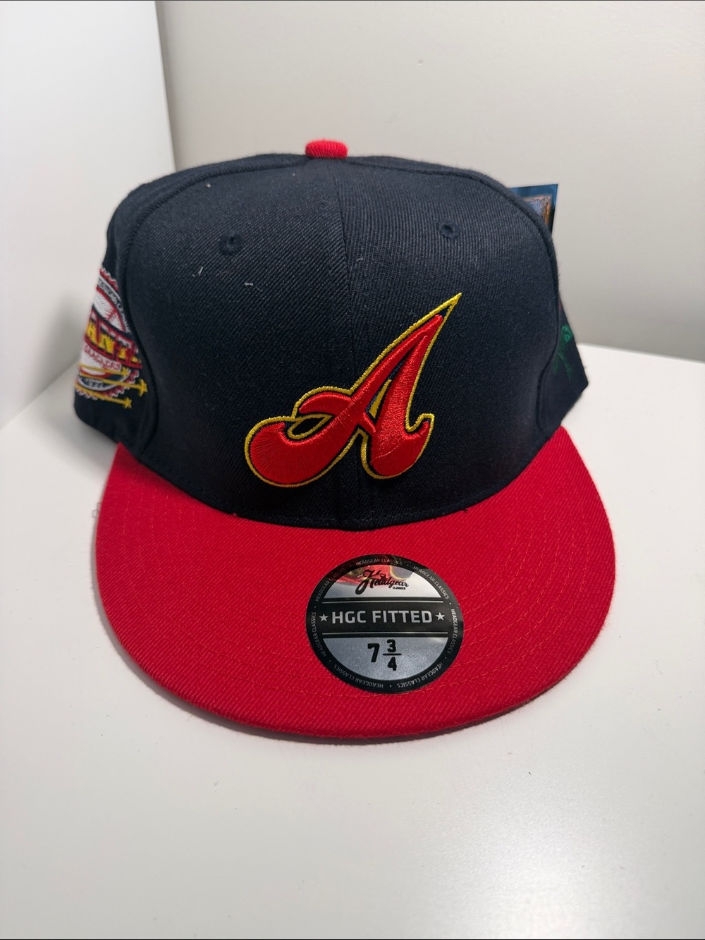 New Era Kids Black and Red Fitted Cap with Red 'A' Patch